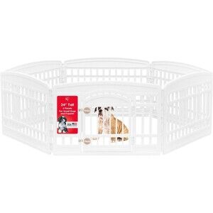 iris White Plastic 6-Panel Small Dog Playpen